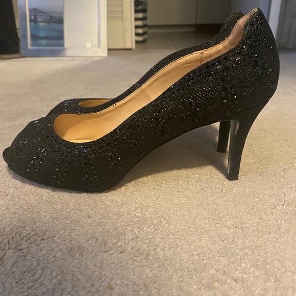 K&M open toe sparkly black heels - Picture 3 of 3